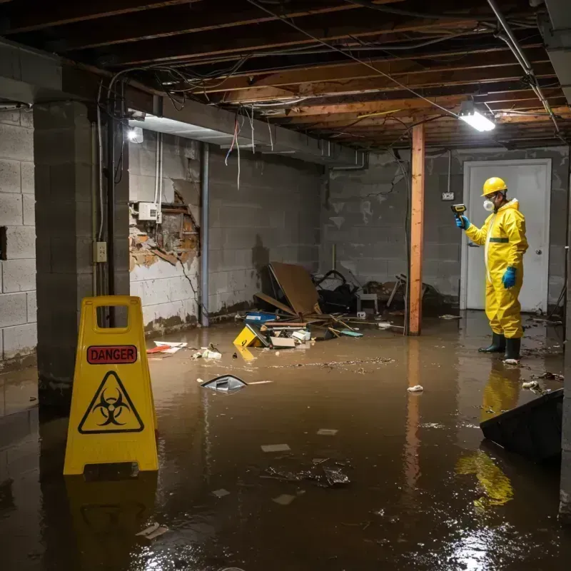 Flooded Basement Electrical Hazard in Waterloo, IN Property