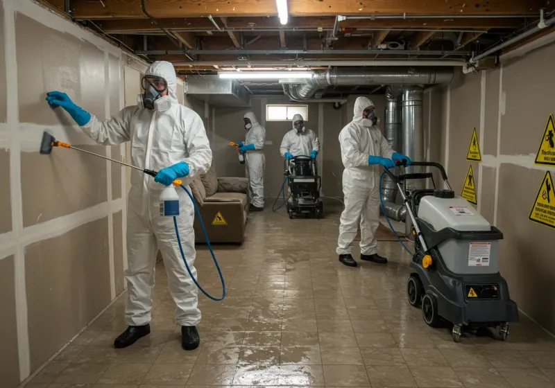 Basement Moisture Removal and Structural Drying process in Waterloo, IN